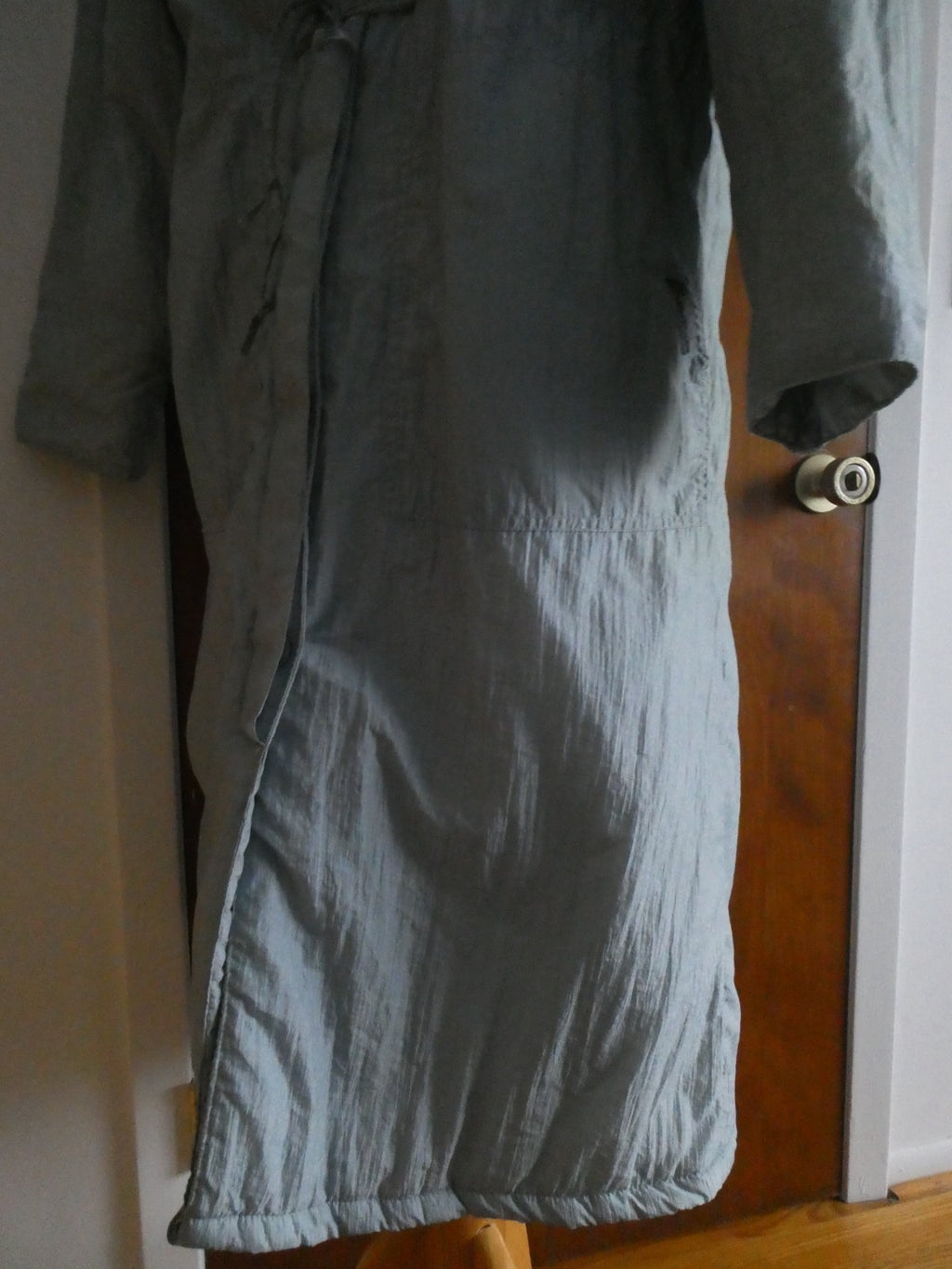 Vintage Montana Hamburg Long Winter Soft Blue-Gray Coat Nylon Size 46 US Size 10