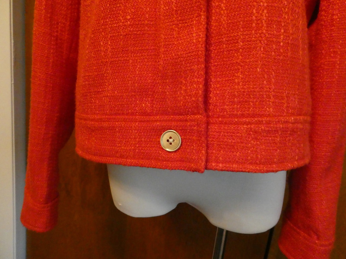 DKNY women red lined long sleeves blazer jacket size 12