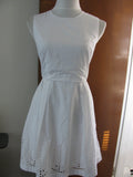 Gap women's white pleated detailed lined cotton dress size 2 