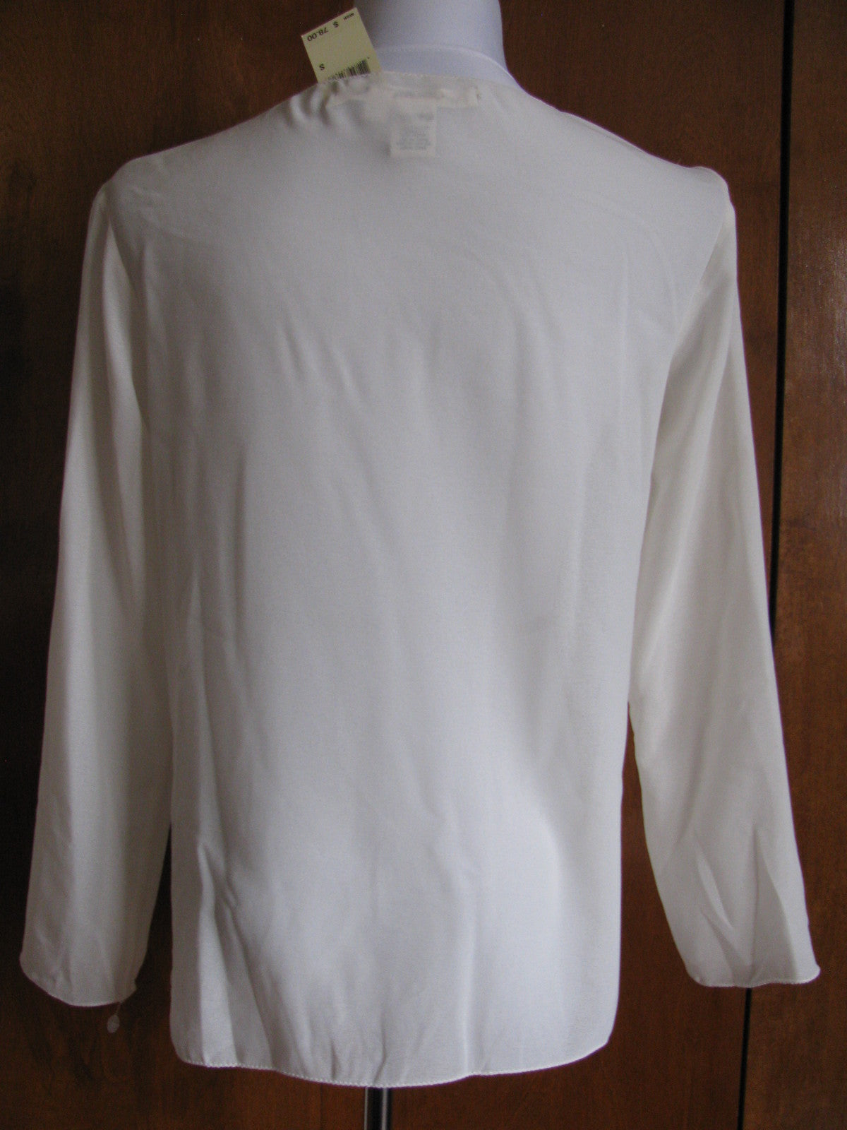 Max Studio women's ivory ruffle blouse top Petite small 