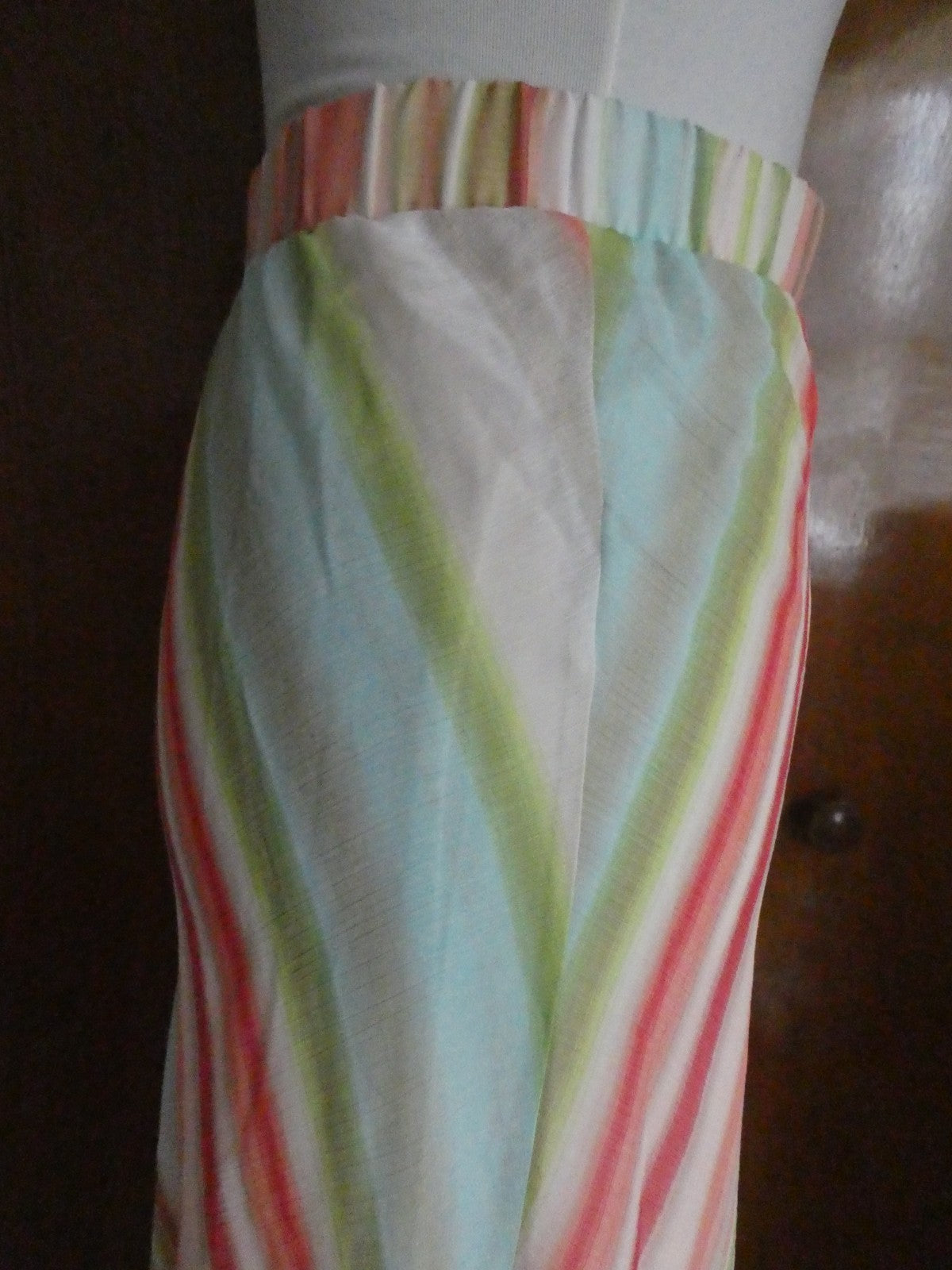 Chico’s Skirt Size 3, US XLarge Striped Maxi Long Lined Elastic Waist Side Slits