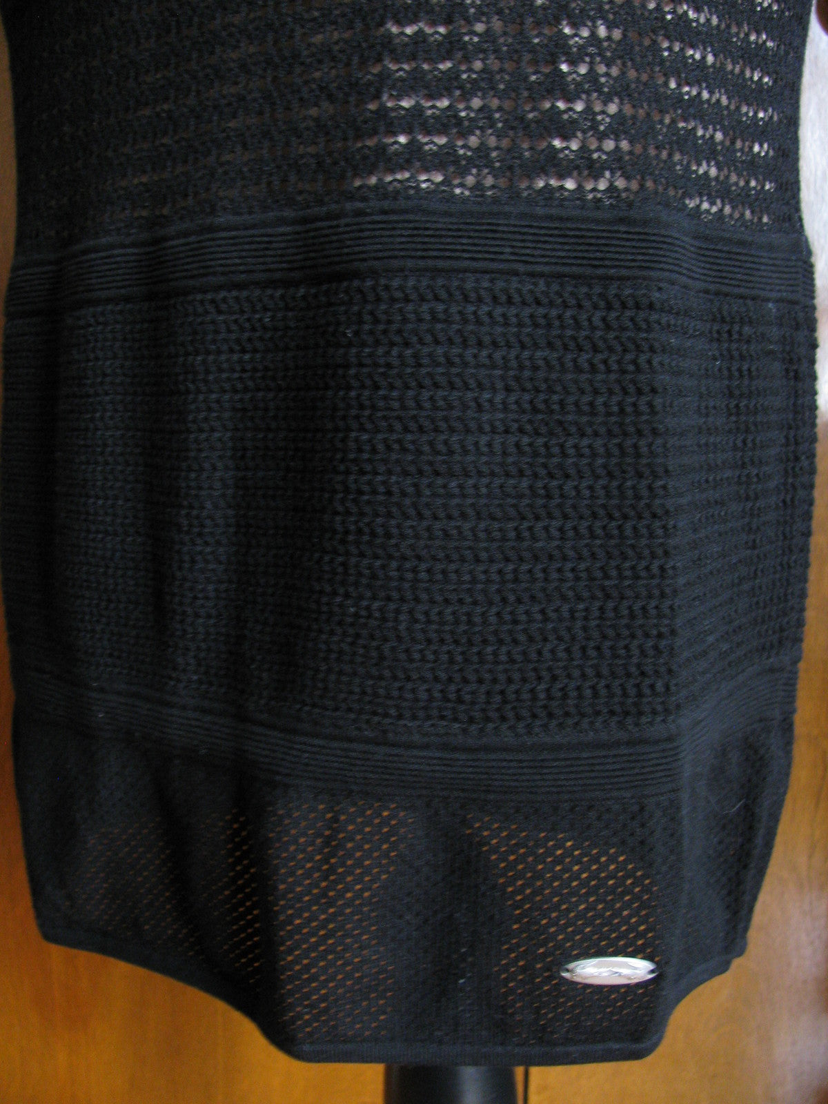 Lacoste Malandrino women’s black mesh lined detailed dress Large