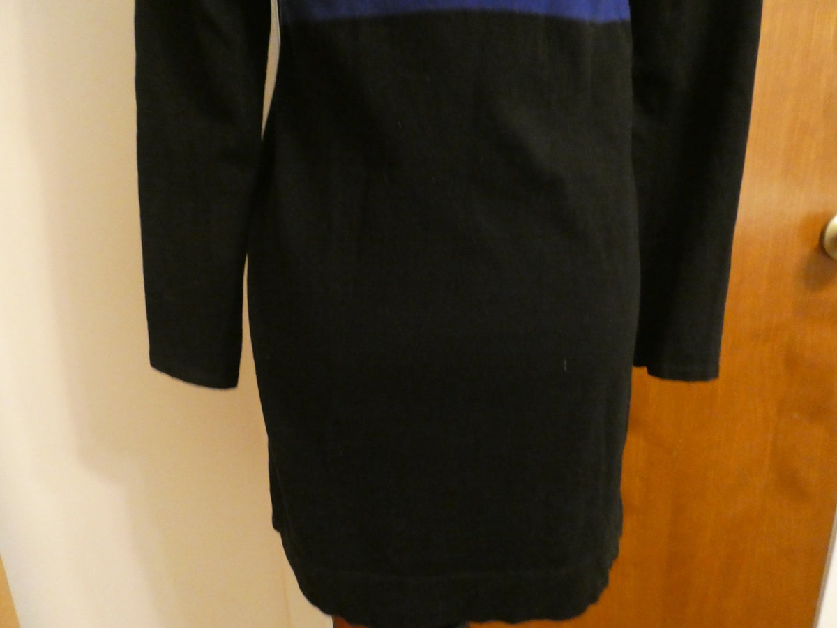 Style & Co Women Black Purple Striped Embellishment Sequins Sweater Dress Small