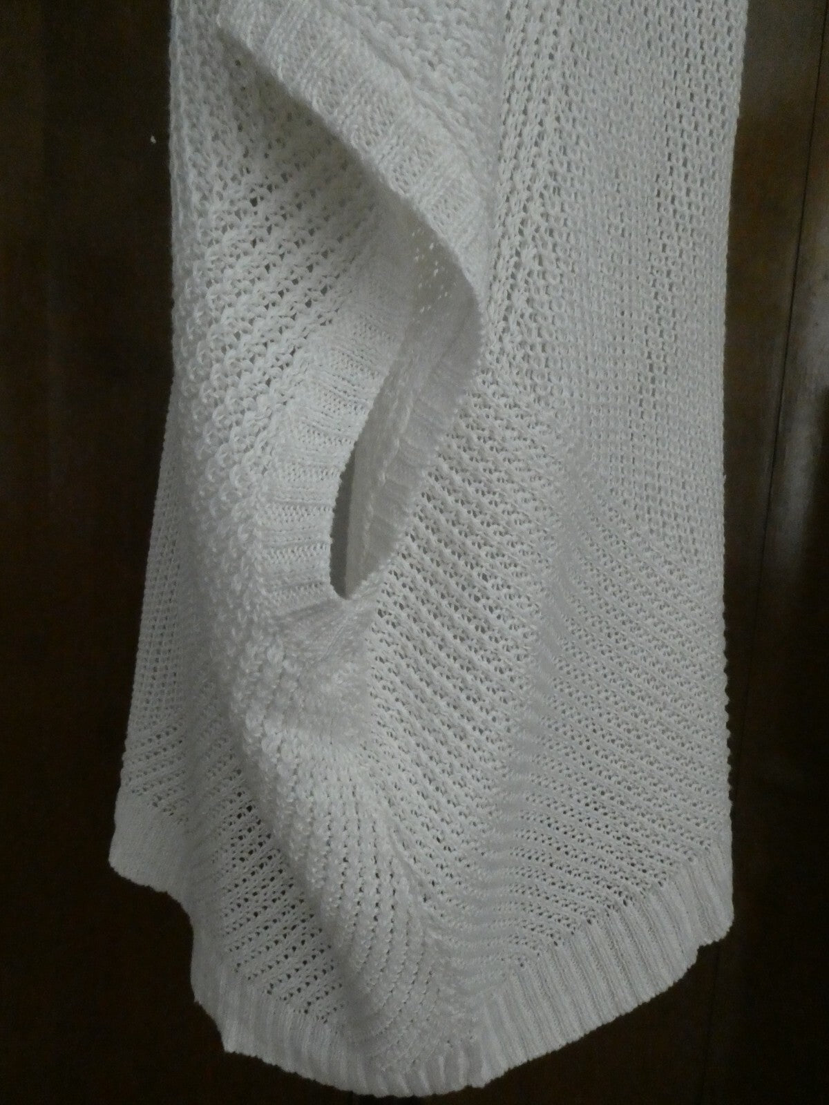 Polo Ralph Lauren Women's crochet linen white stylish dolman sleeve sweater XL