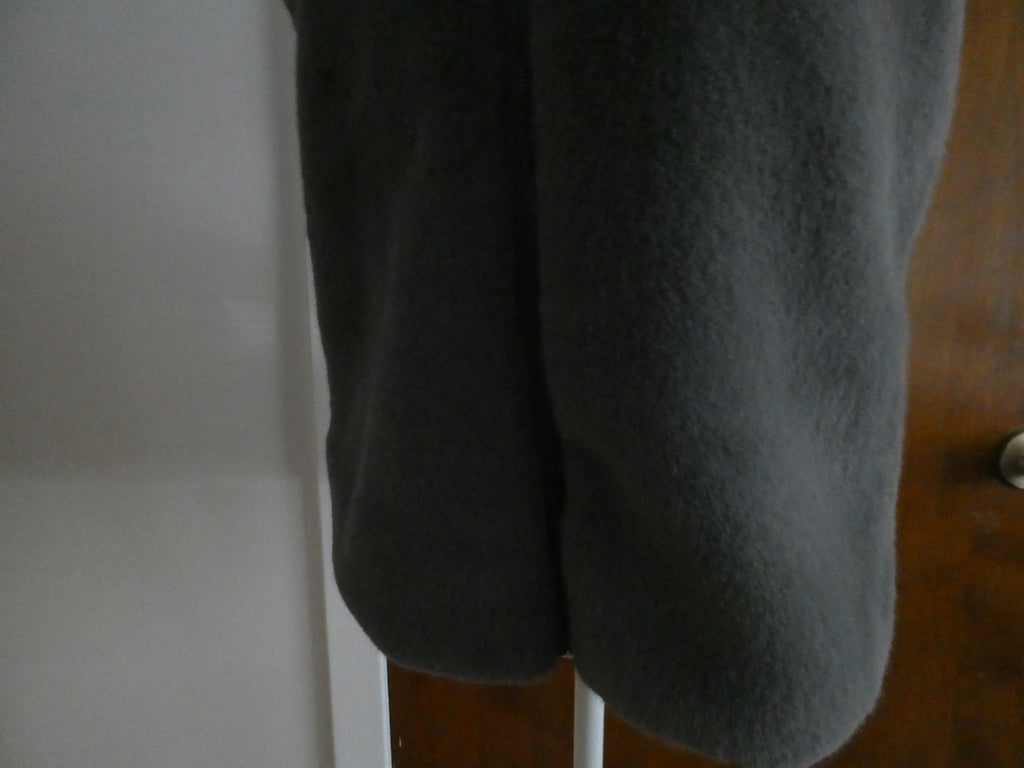 White House Black Market Women's Gray Faux Fur Sweater Vest Zip Front Size Large