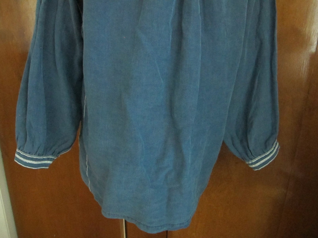 Polo Ralph Lauren women’s linen blue bohemian detailed top 