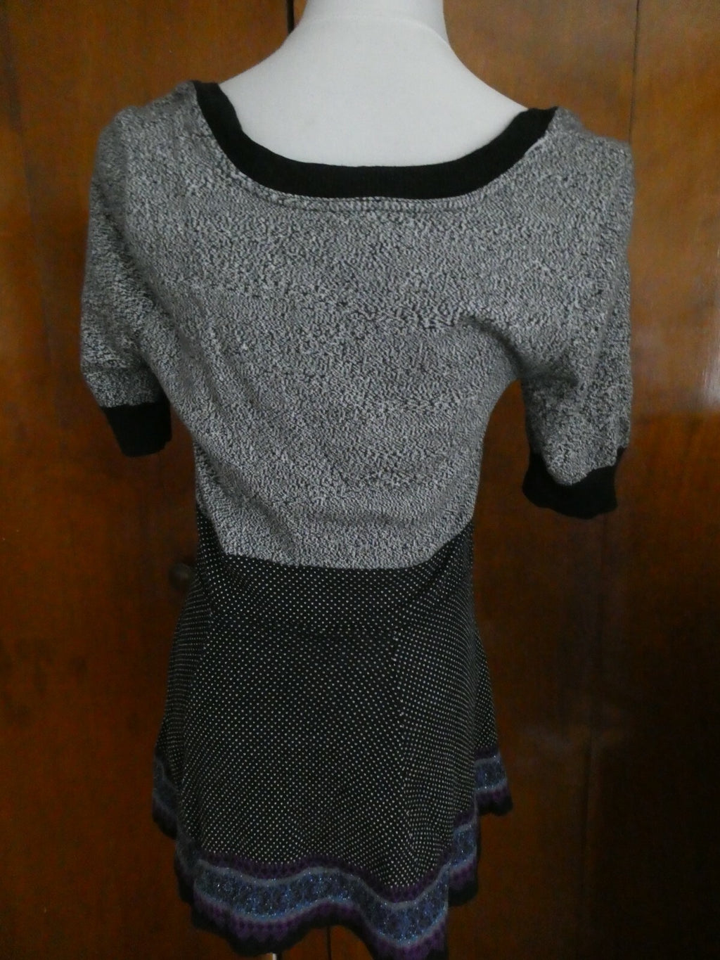 Free People women's black combo cotton/rayon tunic top Large (fits Medium)