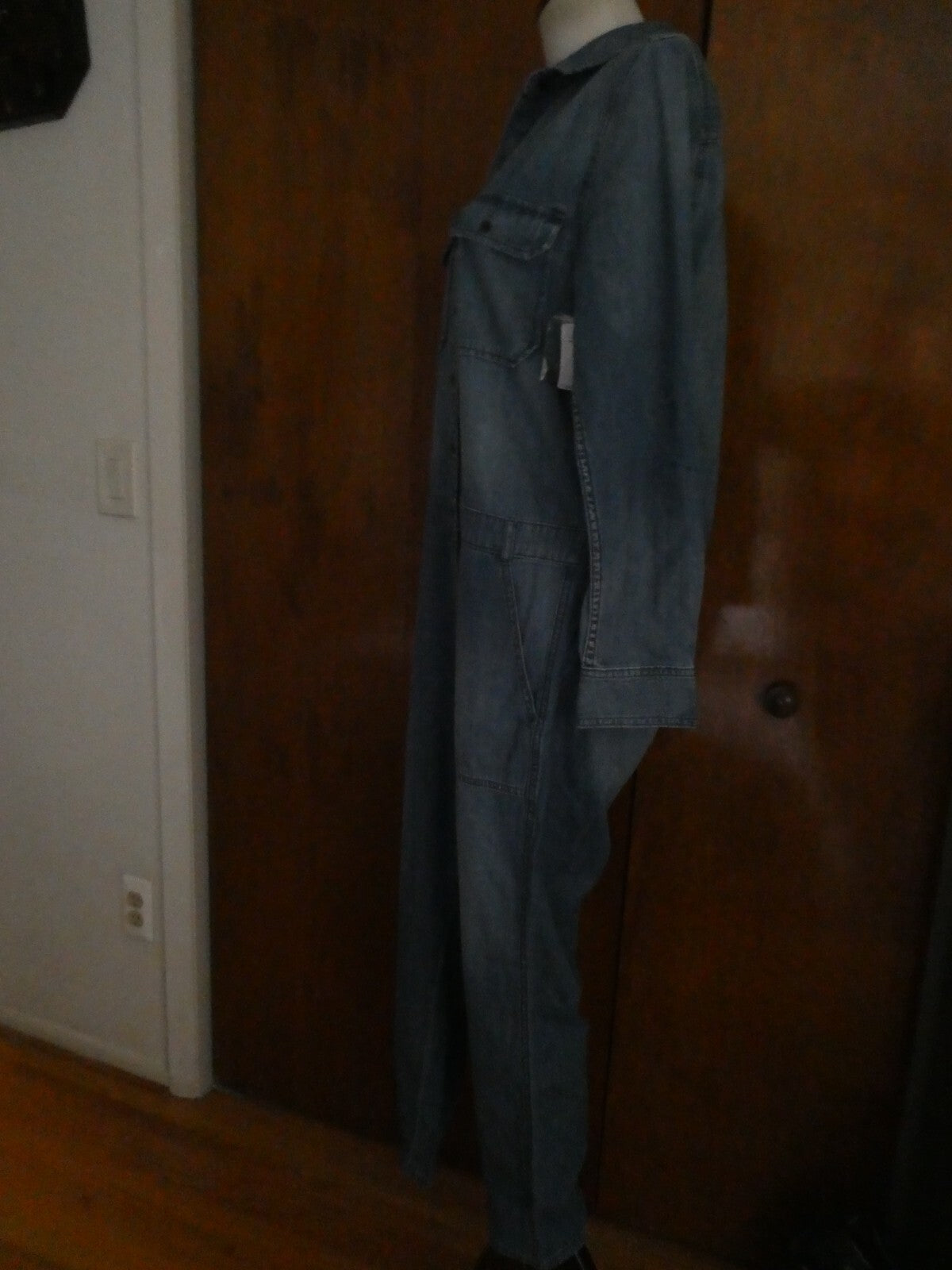 Gap Denim Jeans Blue Cotton Long Sleeves Jumper Jumpsuit Medium