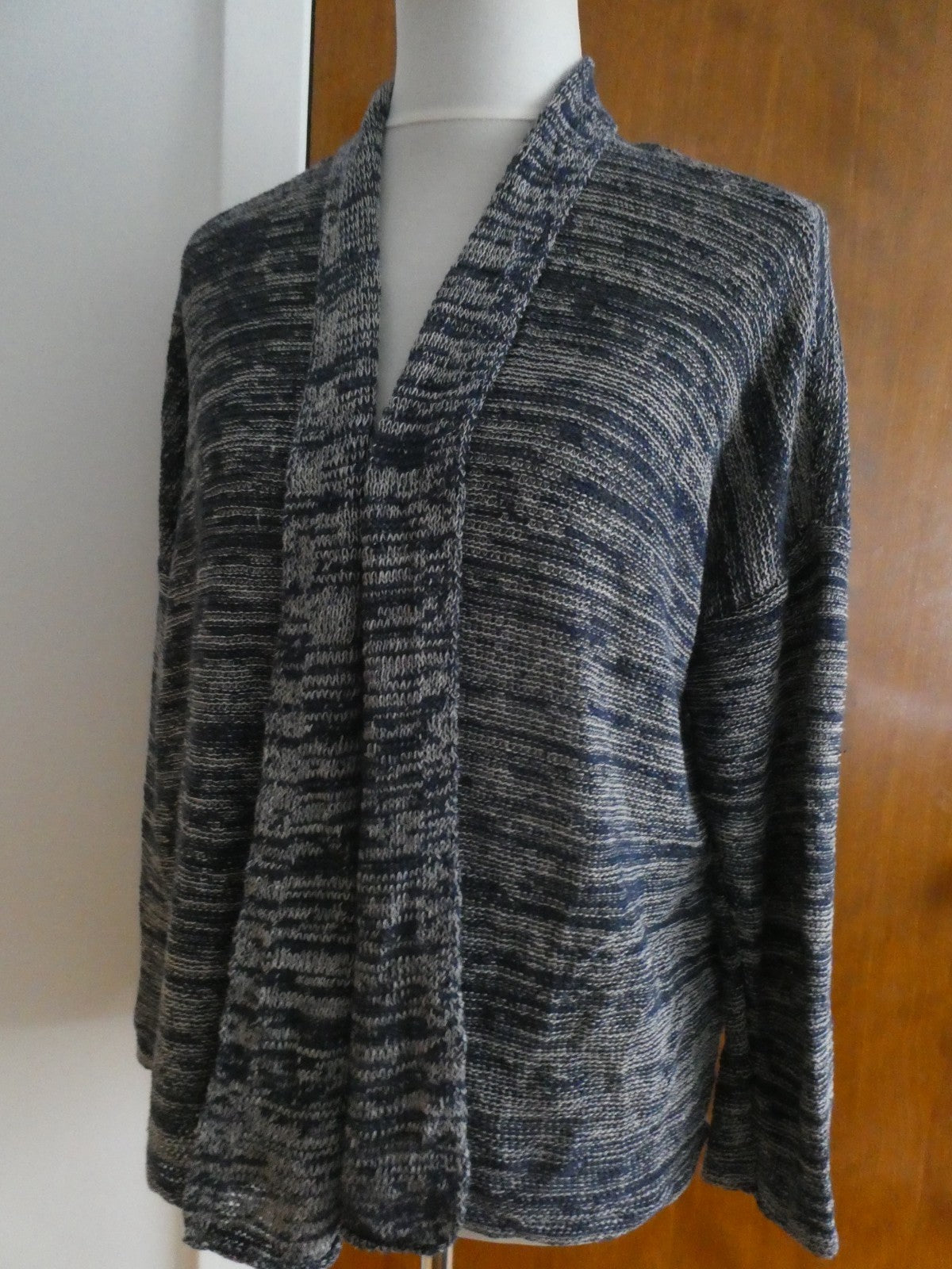 Eileen Fisher Women's Multicolor 100% Lin Organique Open Front Cardigan Medium