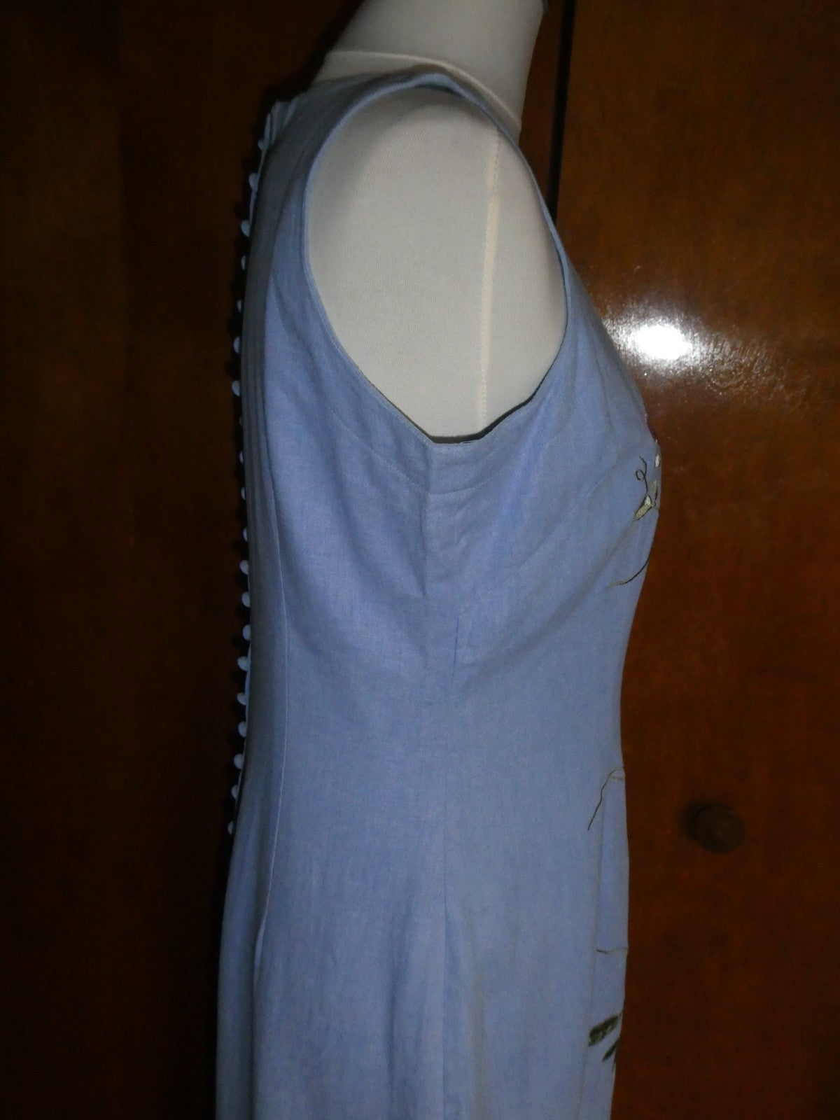 Ultra Dress New York  Lilac Linen Blend Embroidered Floral Maxi Dress Lined 10