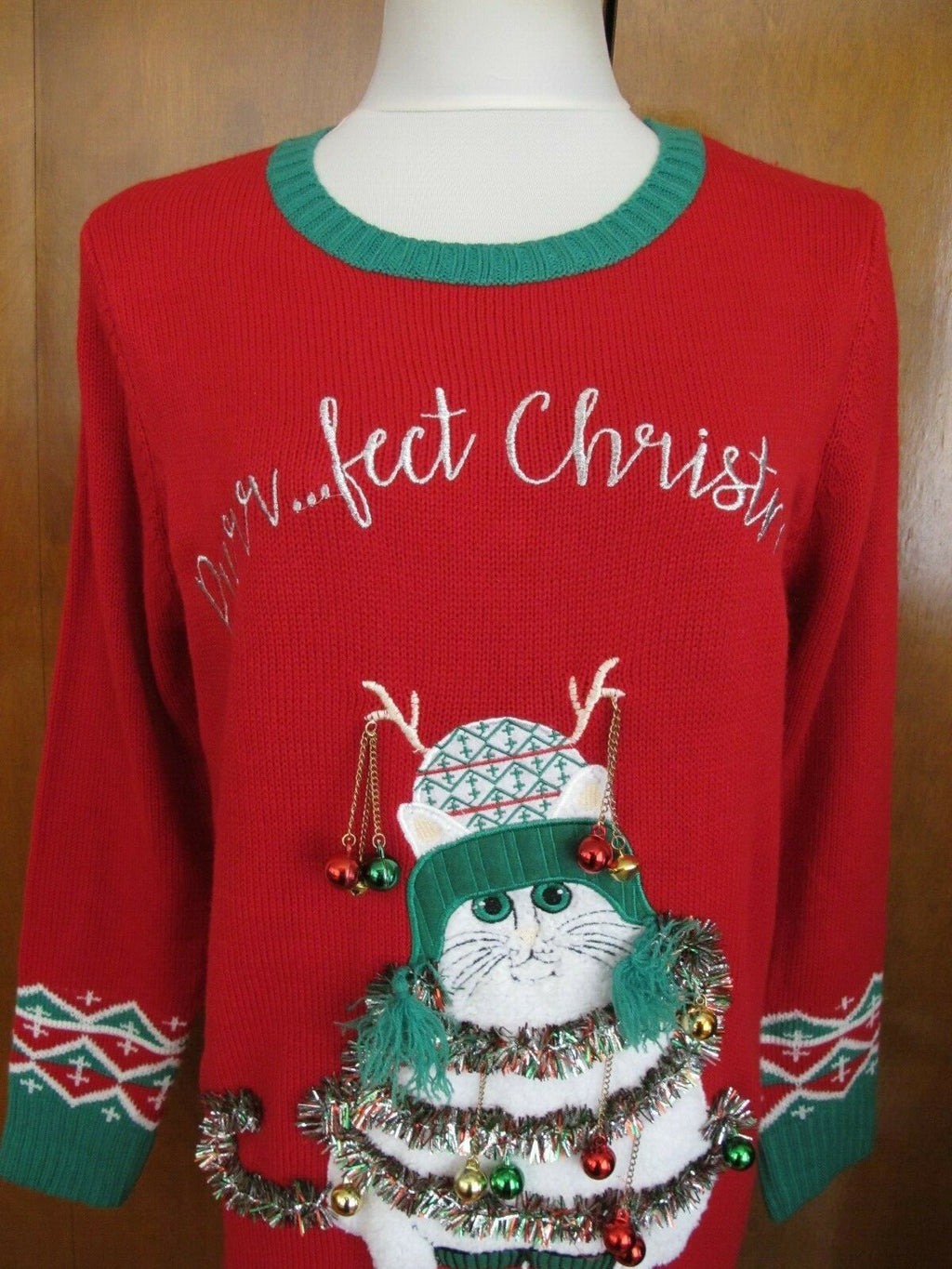 Reference Point Women's Red Christmas Sweater Dress Large