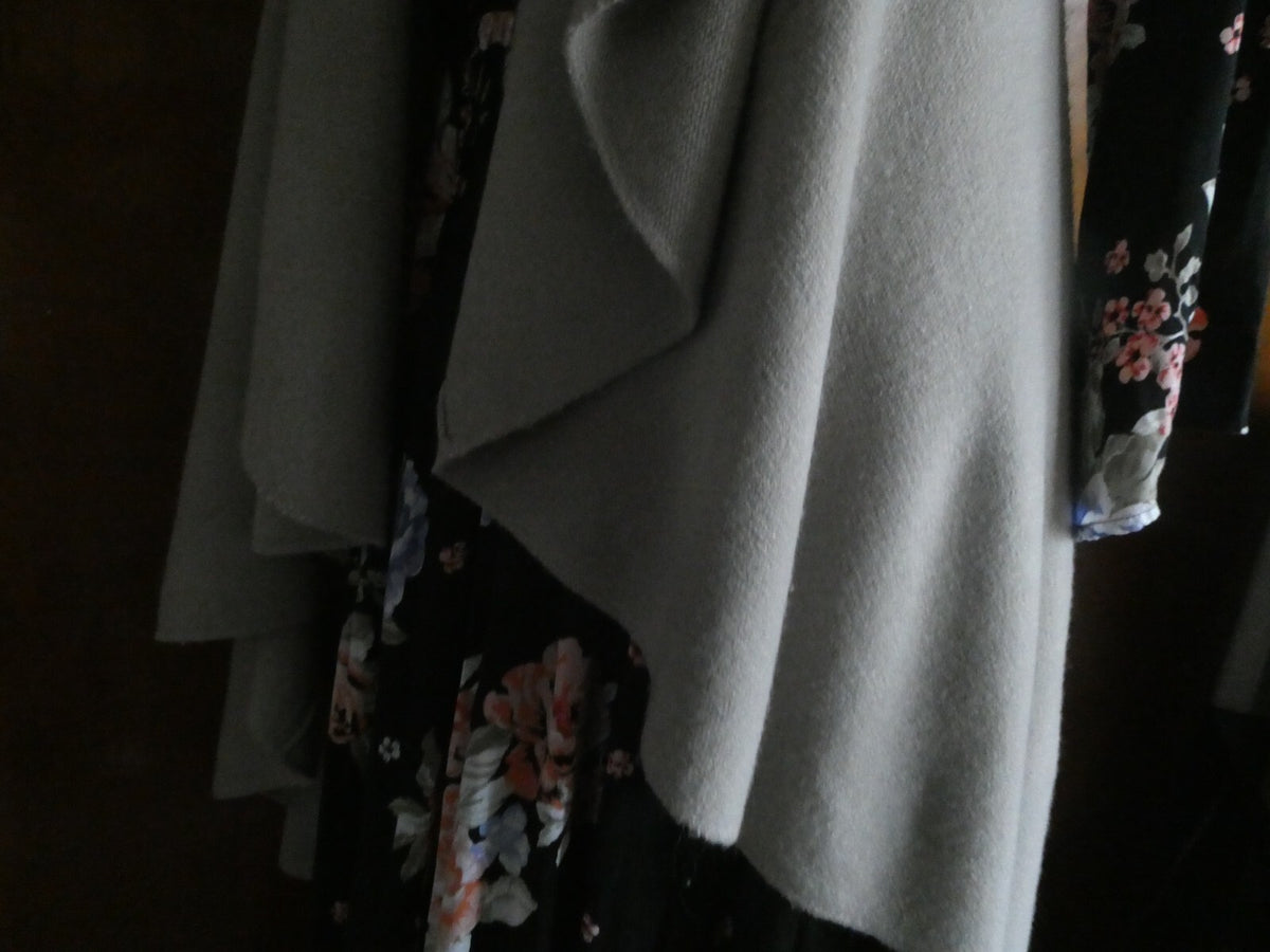 Look By M Women's Gray Knit Open Wrap Cardigan Sleeveless Shawl Vest One Size