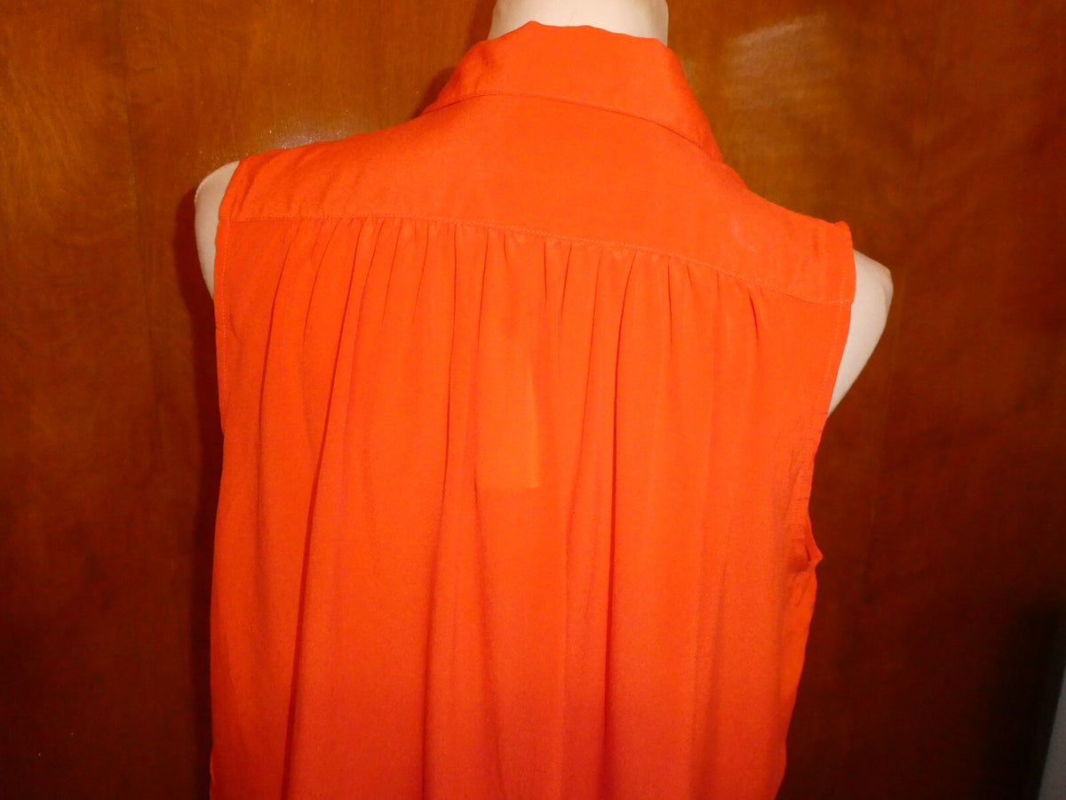 Anthropologie Orange Maeve Women's 100% Silk Blouse Size S, L