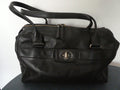 Kate Spade New York Black Leather Satchel Handbag Gold Tone Zip Shoulder Purse