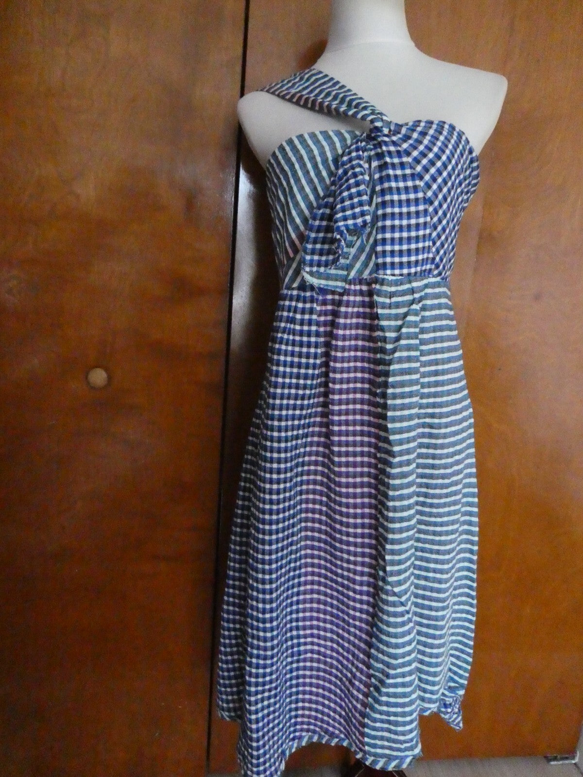 ANTHROPOLOGIE MAEVE Women's Waverly Plaid One Shoulder Full Lined Dress 10,14,16
