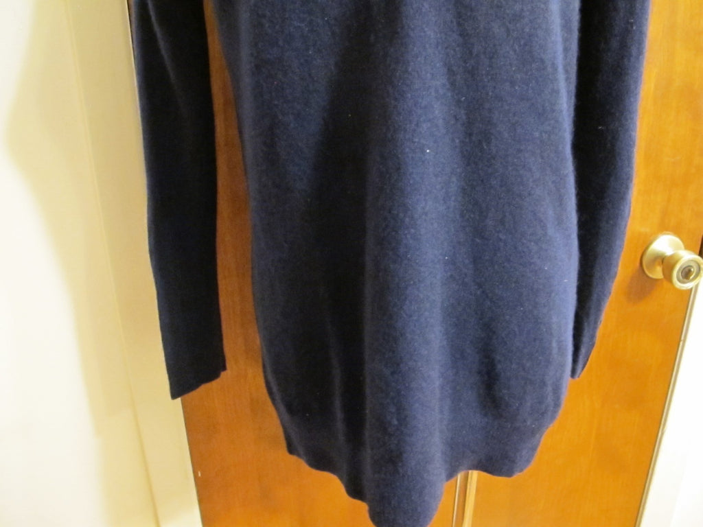 Bloomingdale's women's dark navy 2ply cashmere trim polyurethane sweater Medium 
