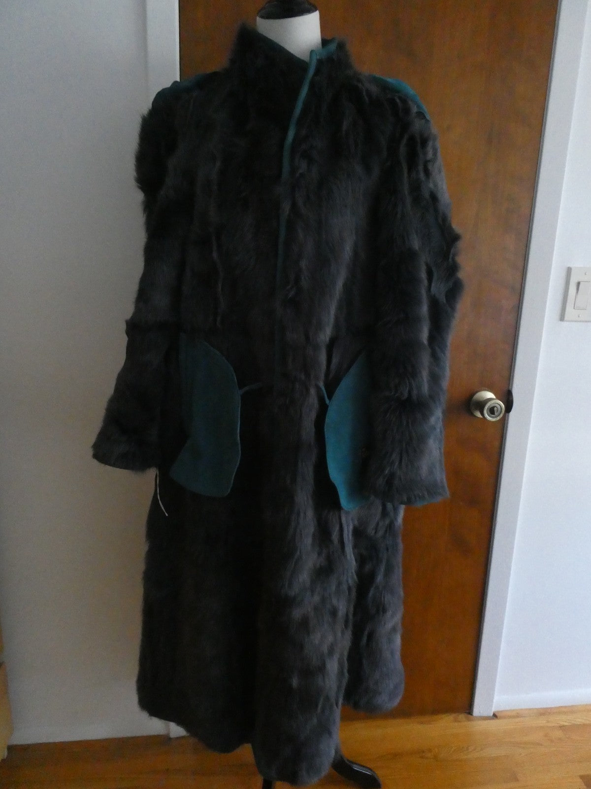 Adarcrea Women Persian Green Teal Shearling Sheepskin Long Winter Coat Spain 10