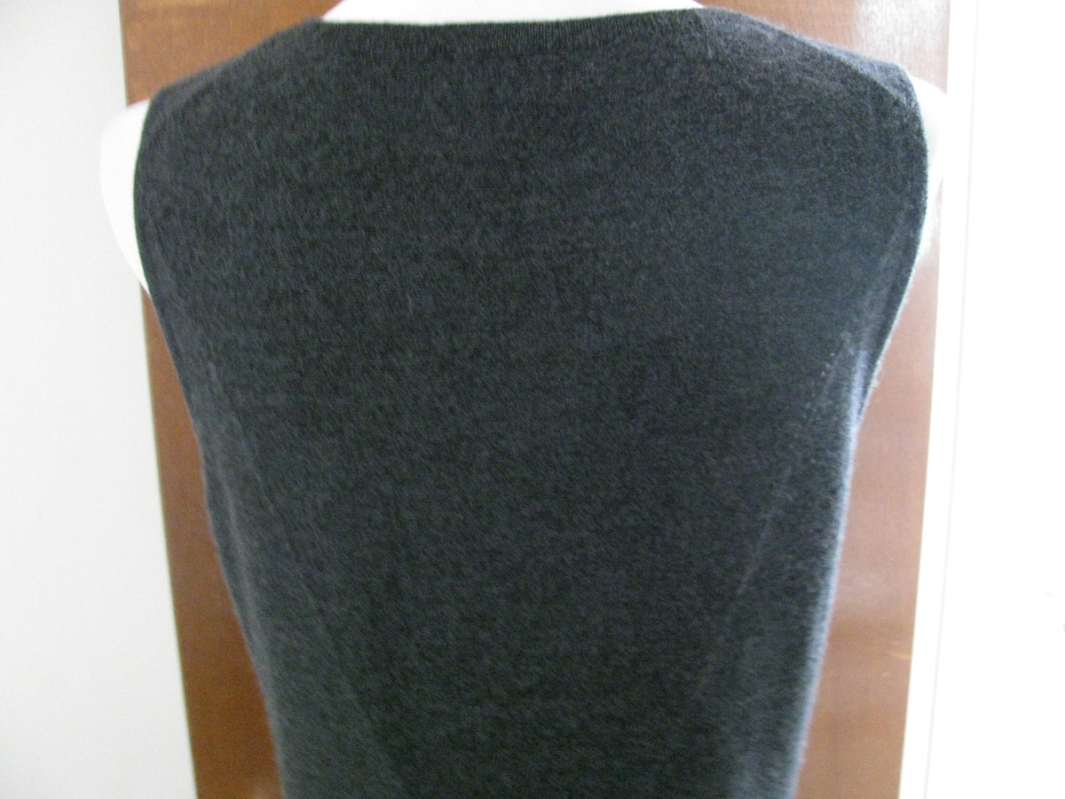 Sutton Studio women's gray cashmere detailed sleeveless dress XLarge 