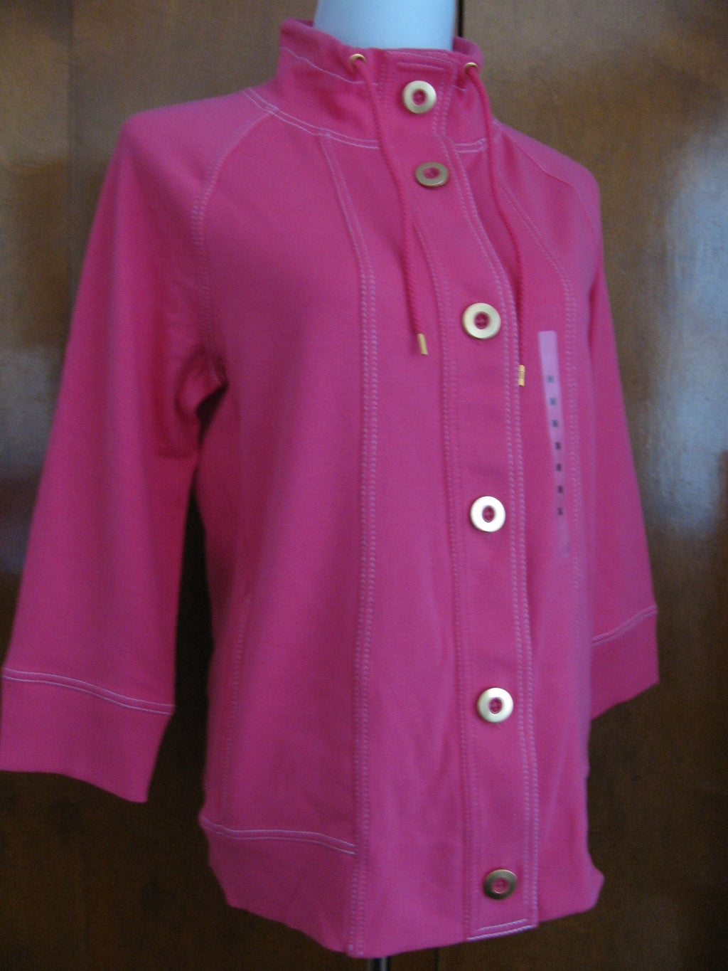 Jones New York Women's Pink Stretch Buttoned Pocketed Jacket Medium NWT