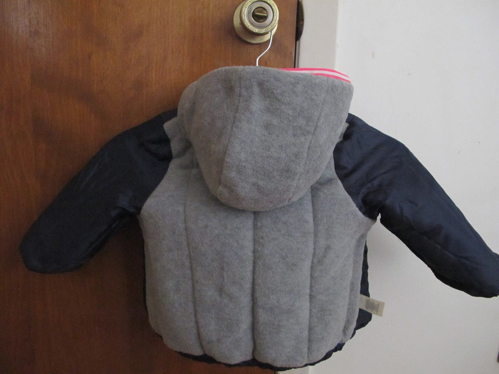 OshKosh Blue Navy Girls With Pink Zipper Jacket Coat Size 18M New