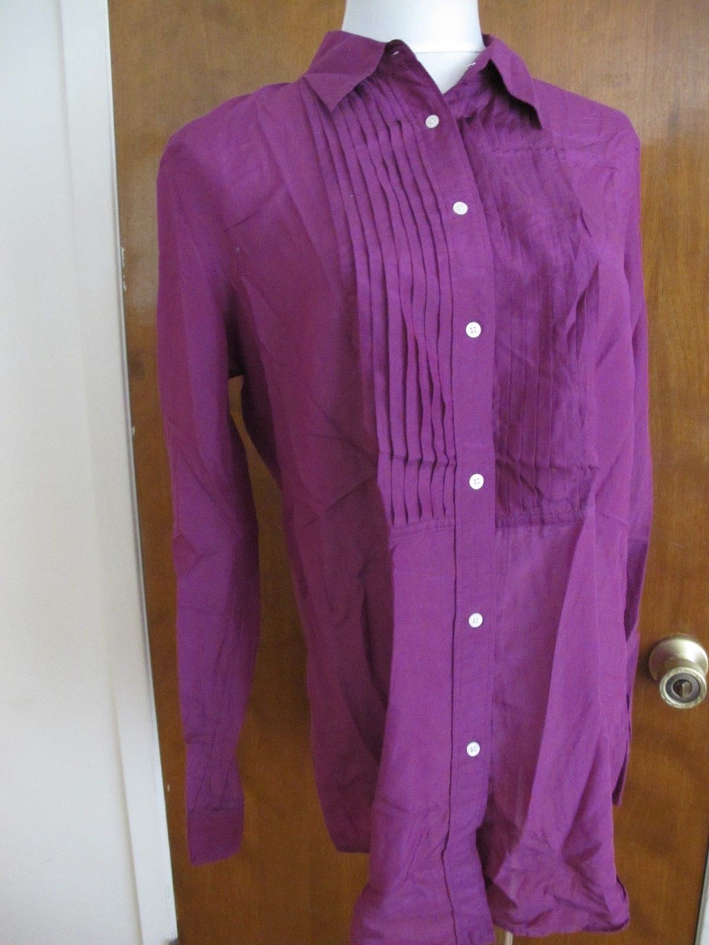 Lauren Ralph Lauren  purple cotton silk women's long sleeves top size 12 New