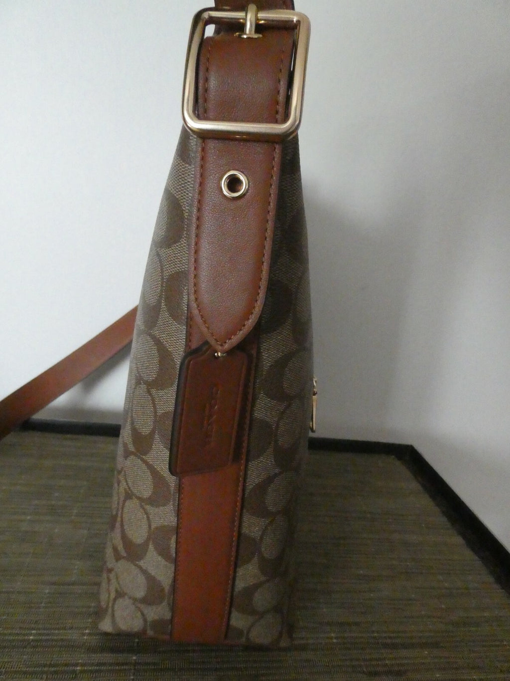 Coach Val Duffle In Signature Canvas With Stripe Handbag Style C5641