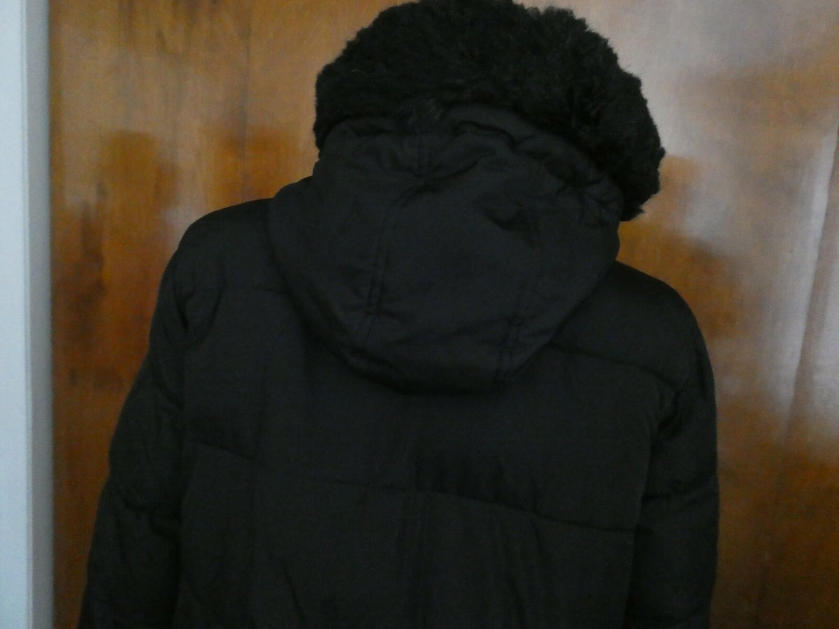Gap Women's Black Long Winter Coat Hooded XLarge