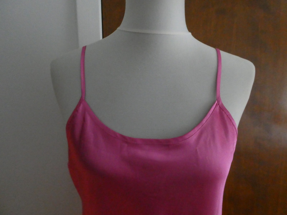 LACE Lingerie Satin Pink Chemise Slip Dress Made in Israel Sz XLarge(fits large)