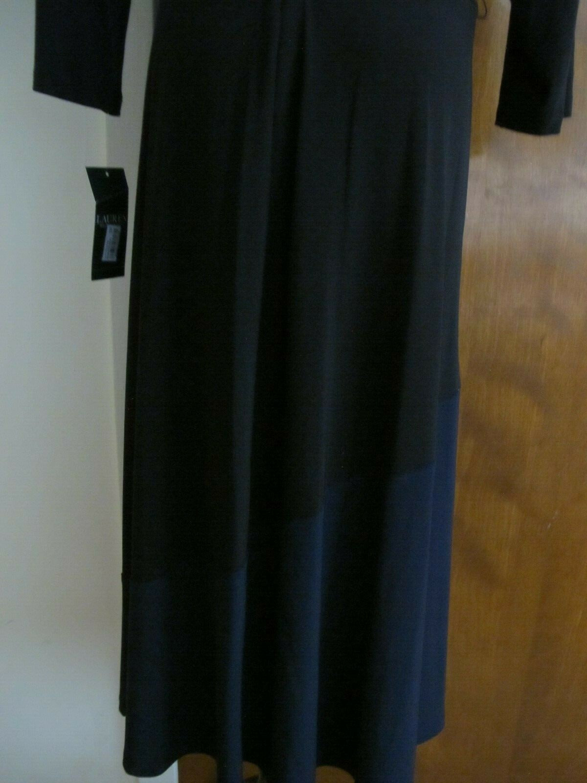 Ralph Lauren women’s  A-Line black navy long sleeves dress size 16 new