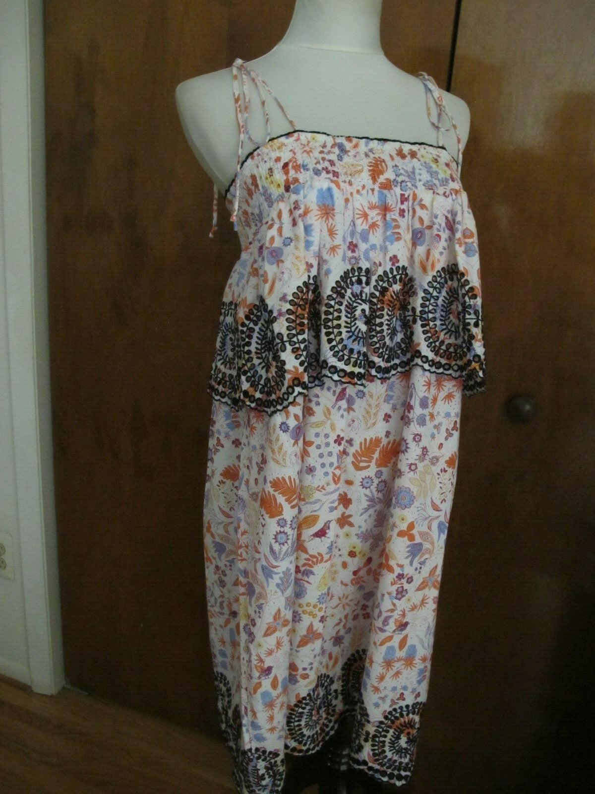 Anthropologie Antick Batik Women Multi Colored A-Line Dress Medium