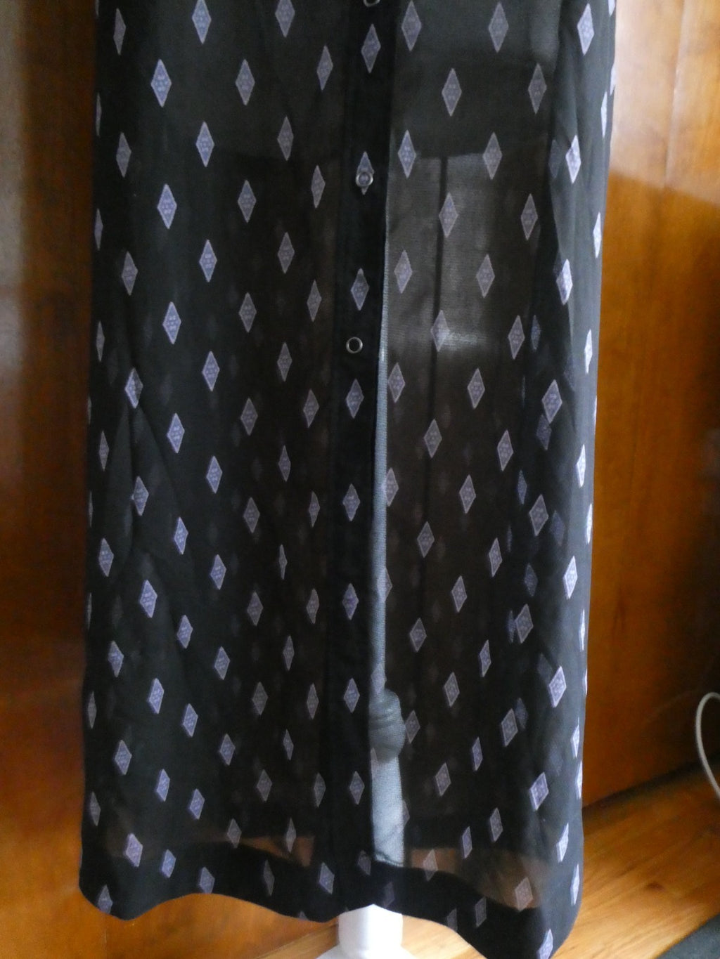 Free People women's black combo sleeveless snap-on full length sheer dress Large