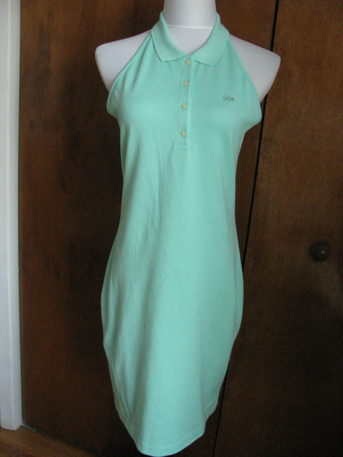 Lacoste women's green cotton halter dress New