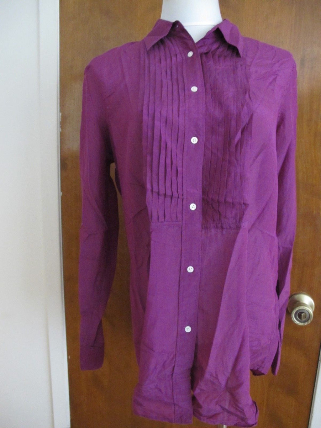  Lauren Ralph Lauren  purple cotton silk women's long sleeves top size 12 New