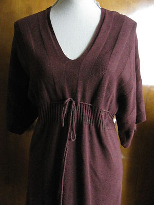 Studio women's brown cotton rayon heather bordeaux  tunic dress Medium NWT