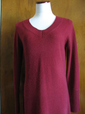 Sutton Studio women's burgundy wool cashmere dress large 