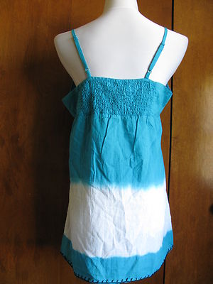 Buffalo Detailed Blue White Embroidered Top Size Large NWT
