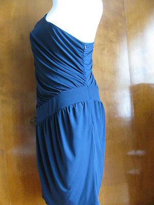 Laundry By Design Women's Navy Evening One Shoulder Lined Dress Size 12 
