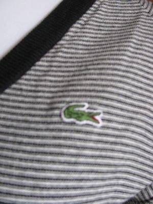 Lacoste Gray Striped  Stretch Dress Made in France New