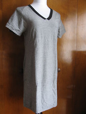 Lacoste Gray Striped  Stretch Dress Made in France New