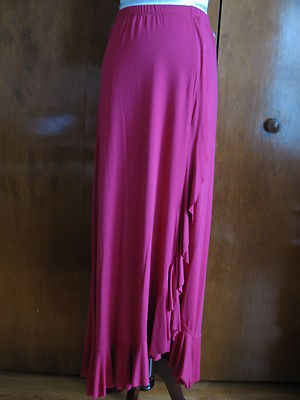 Max Studio Women's Berry Detailed Long Soft Viscose Skirt Size Small New