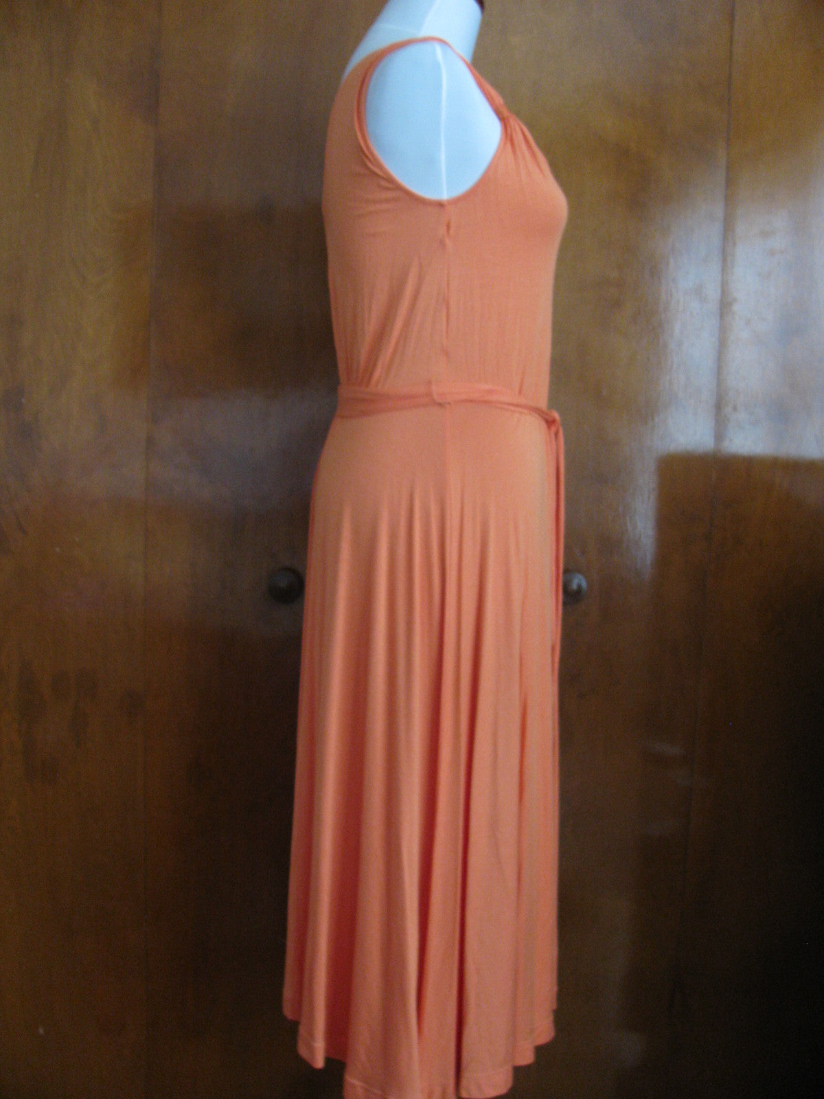 Elie Tahari Janice women's orange rayon dress New