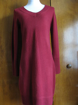 Sutton Studio women's burgundy wool cashmere dress large 