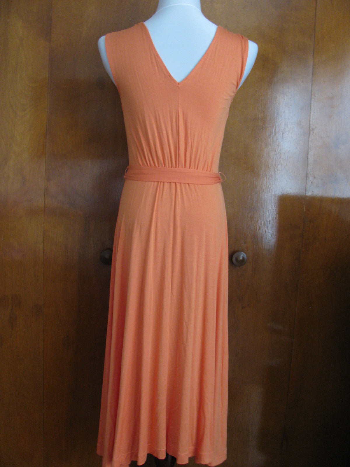 Elie Tahari Janice women's orange rayon dress New