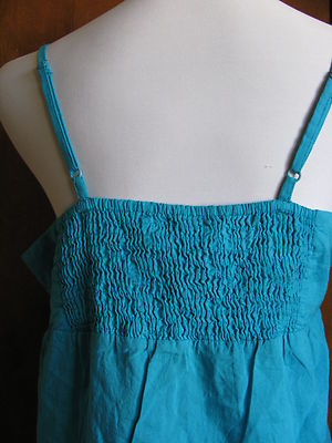 Buffalo Detailed Blue White Embroidered Top Size Large NWT