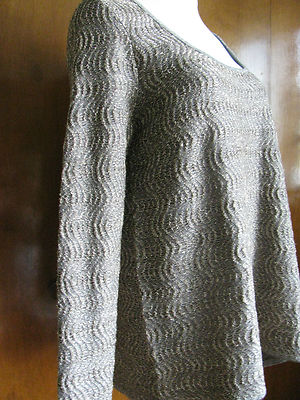 Michael Kors Women's Champagne Beige Gold  Lurex Cardigan Large 