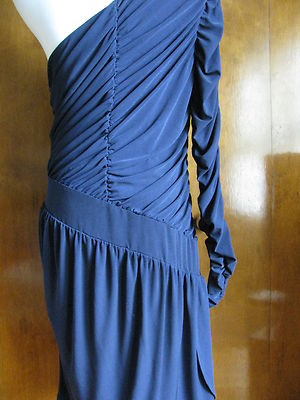 Laundry By Design Women's Navy Evening One Shoulder Lined Dress Size 12 