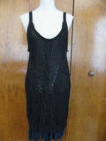 Free People Women's Knit  Chiffon Layered  Black Gray New Dress 