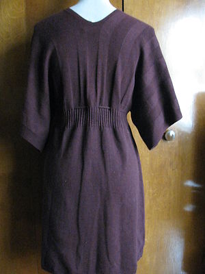 Studio women's brown cotton rayon heather bordeaux  tunic dress Medium NWT