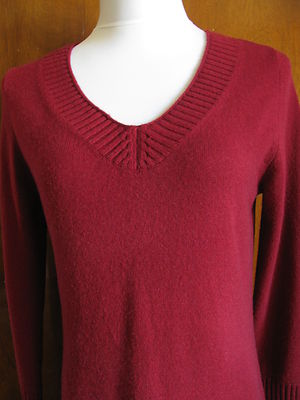 Sutton Studio women's burgundy wool cashmere dress large 