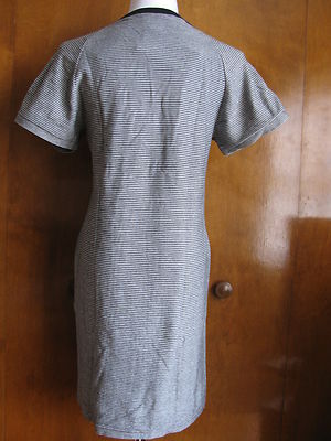 Lacoste Gray Striped  Stretch Dress Made in France New